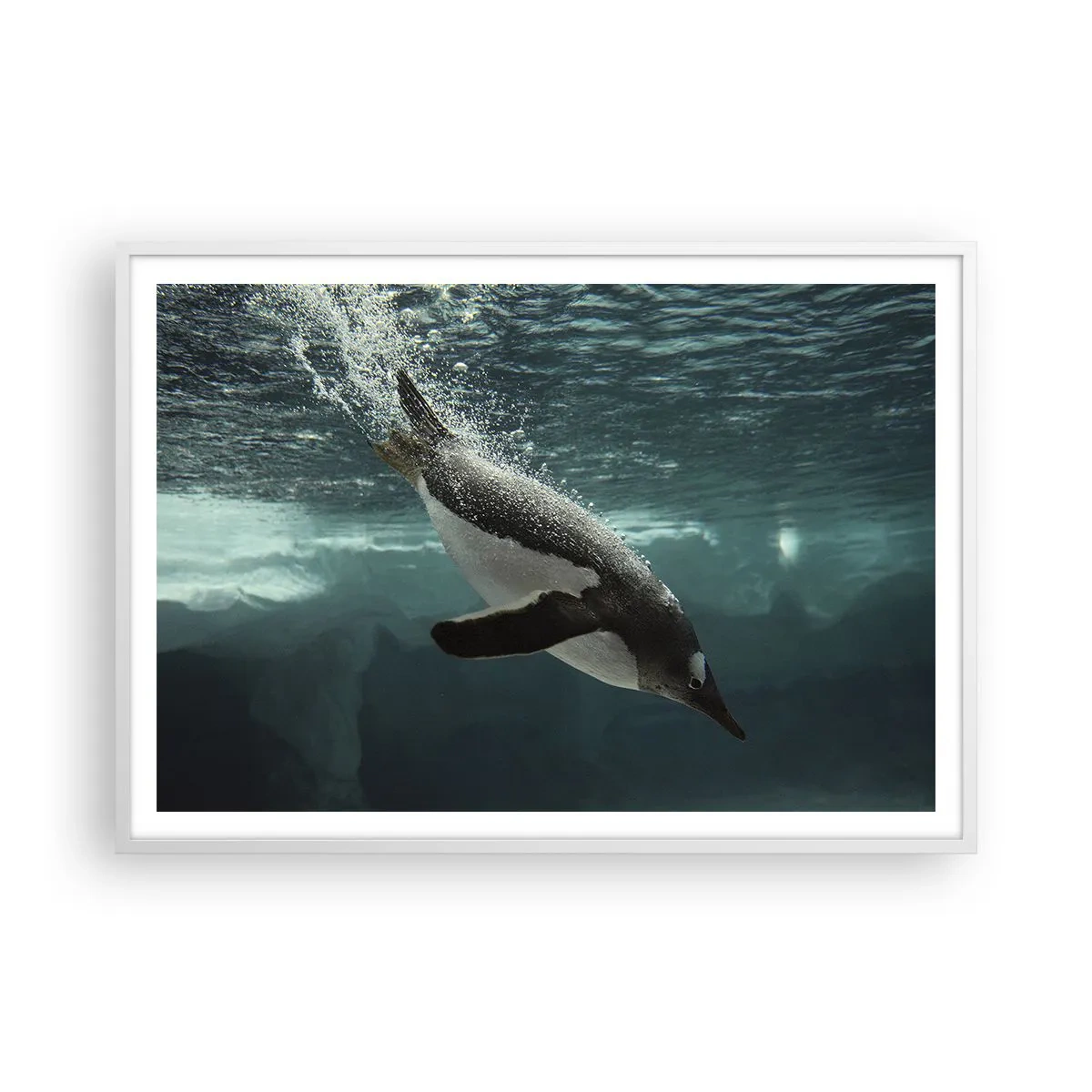 Affiche dans un cadre blanc - Poster - Bienvenue dans mon monde - 100x70 cm