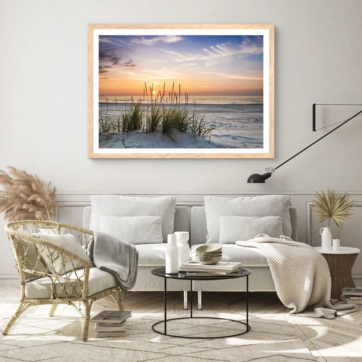 Affiche dans un chêne clair - Poster - Regarde, pense, ressent - 70x50 cm