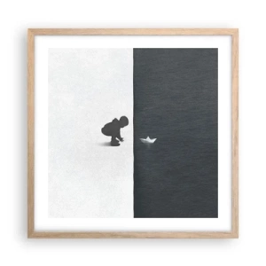 Affiche dans un chêne clair - Poster - Grande expédition - 50x50 cm