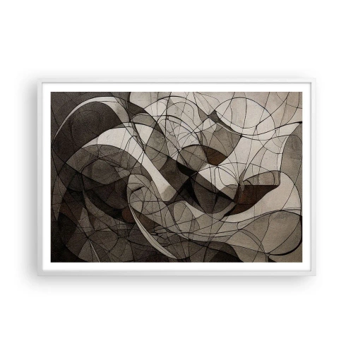 Affiche dans un cadre blanc - Poster - Circulation des couleurs de la terre - 100x70 cm