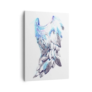 Impression sur toile - Image sur toile - Ailes d'ange délicates aux tons pastel - 50x70cm - j'ai besoin d'ailes - Décoration murale moderne pour le salon et la chambre ARTTOR