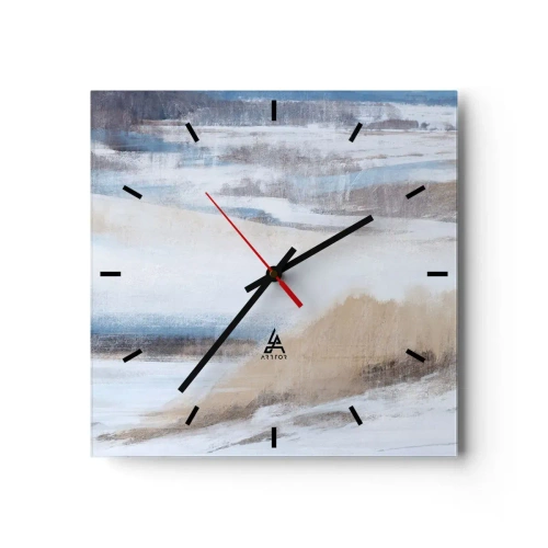 Horloge murale - Pendule murale - Composition hivernale - 40x40 cm