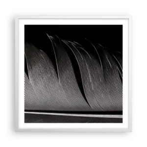 Affiche dans un cadre blanc - Poster - La plume – un design magnifique - 60x60 cm
