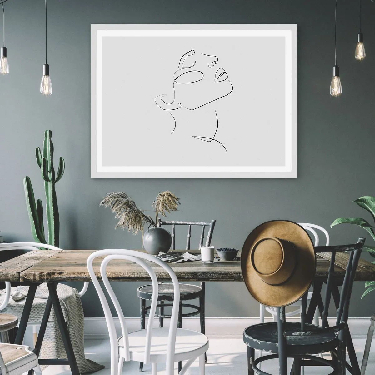 Affiche dans un cadre blanc - Poster - Méandre du rêve - 100x70 cm