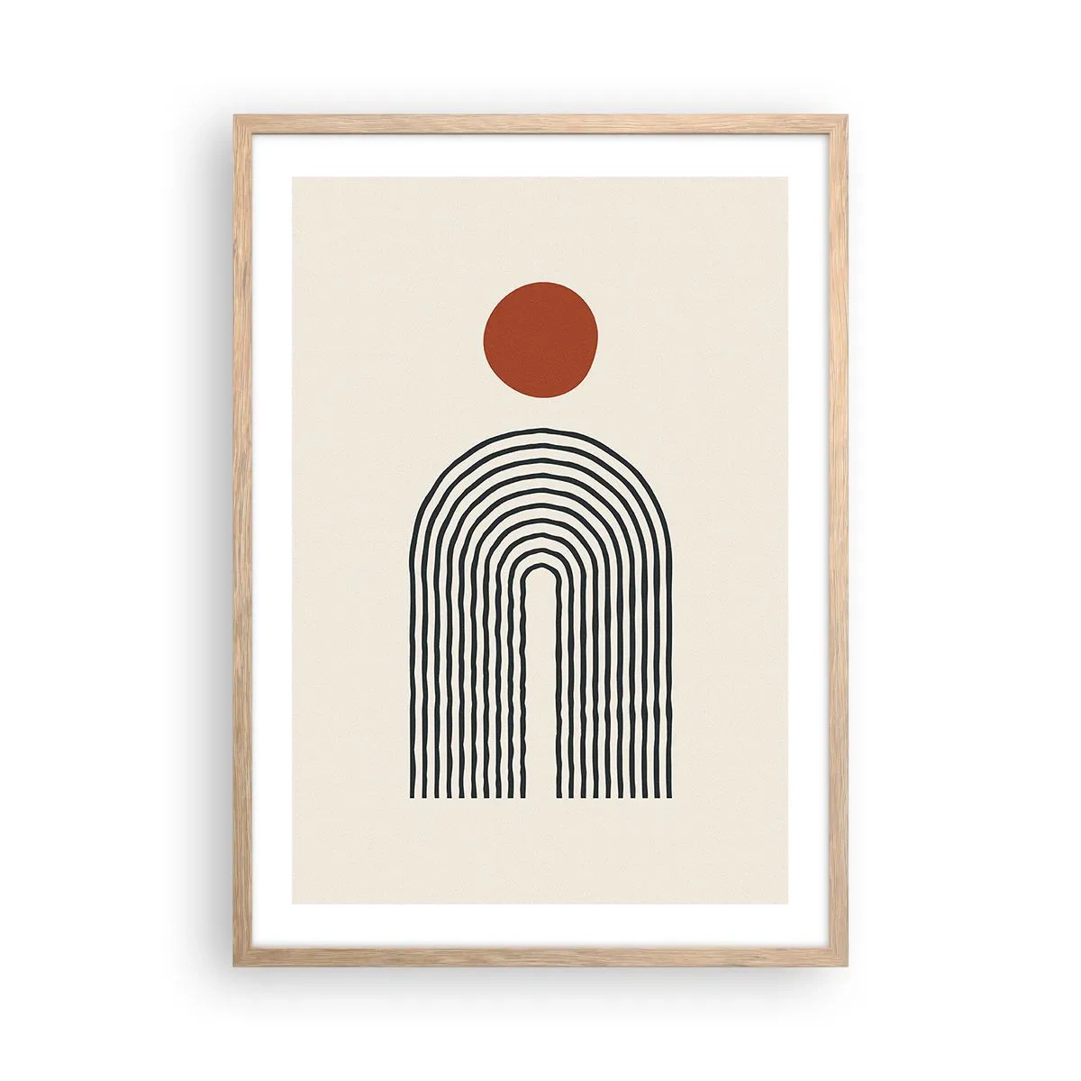 Affiche dans un chêne clair - Poster - Le magnétisme des formes et des couleurs - 50x70 cm