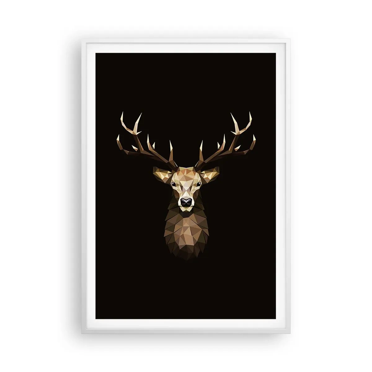 Affiche dans un cadre blanc - Poster - Cerf cubique - 70x100 cm