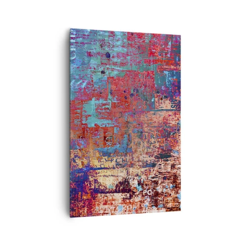 Impression sur toile - Image sur toile - Une composition abstraite avec un mélange de couleurs intenses. - 80x120cm - Mémoire et oubli - Décoration murale moderne pour le salon et la chambre ARTTOR
