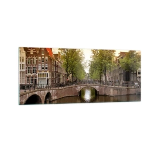 Impression sur verre - Image sur verre - En bateau ou à vélo ? - 100x40 cm