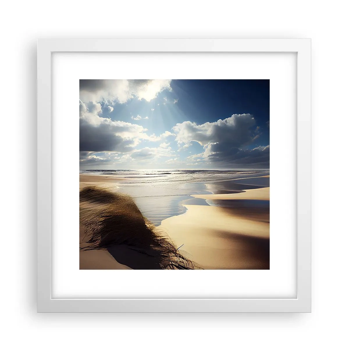 Affiche dans un cadre blanc - Poster - Plage, plage sauvage - 30x30 cm