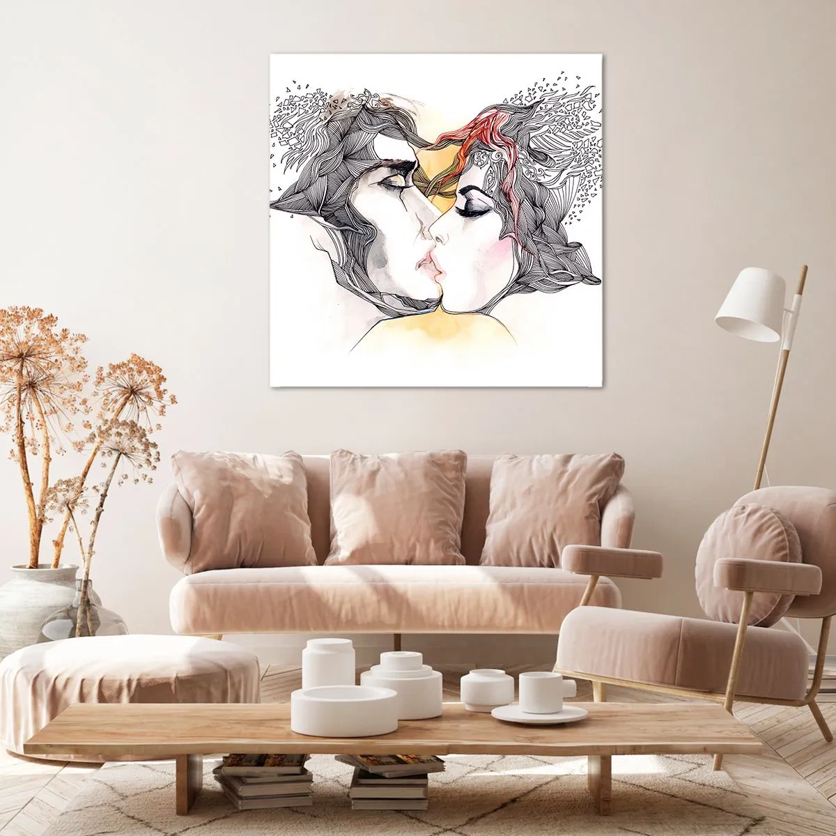 Impression sur toile - Image sur toile - Le monde n'existe pas - 50x50 cm