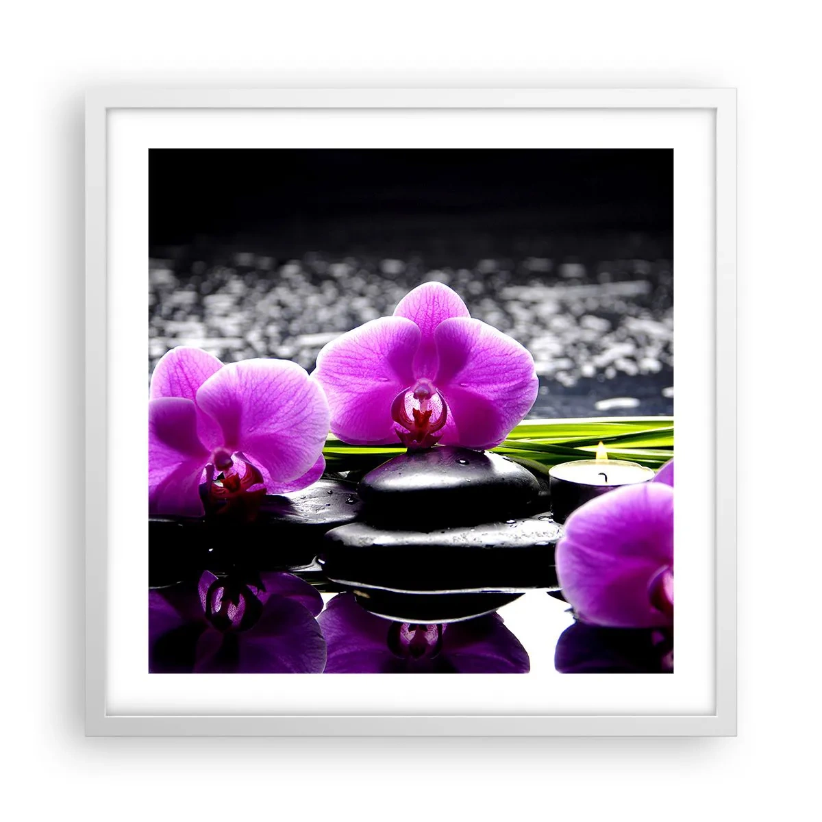 Affiche dans un cadre blanc - Poster - Se noyer dans la paix et la tranquillité - 50x50 cm