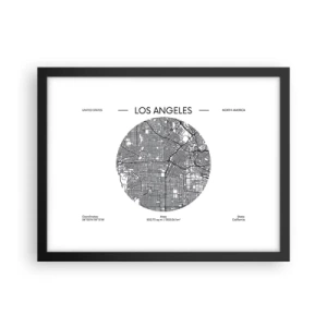 Affiche dans un cadre noir - Poster - Anatomie de Los Angeles - 40x30 cm