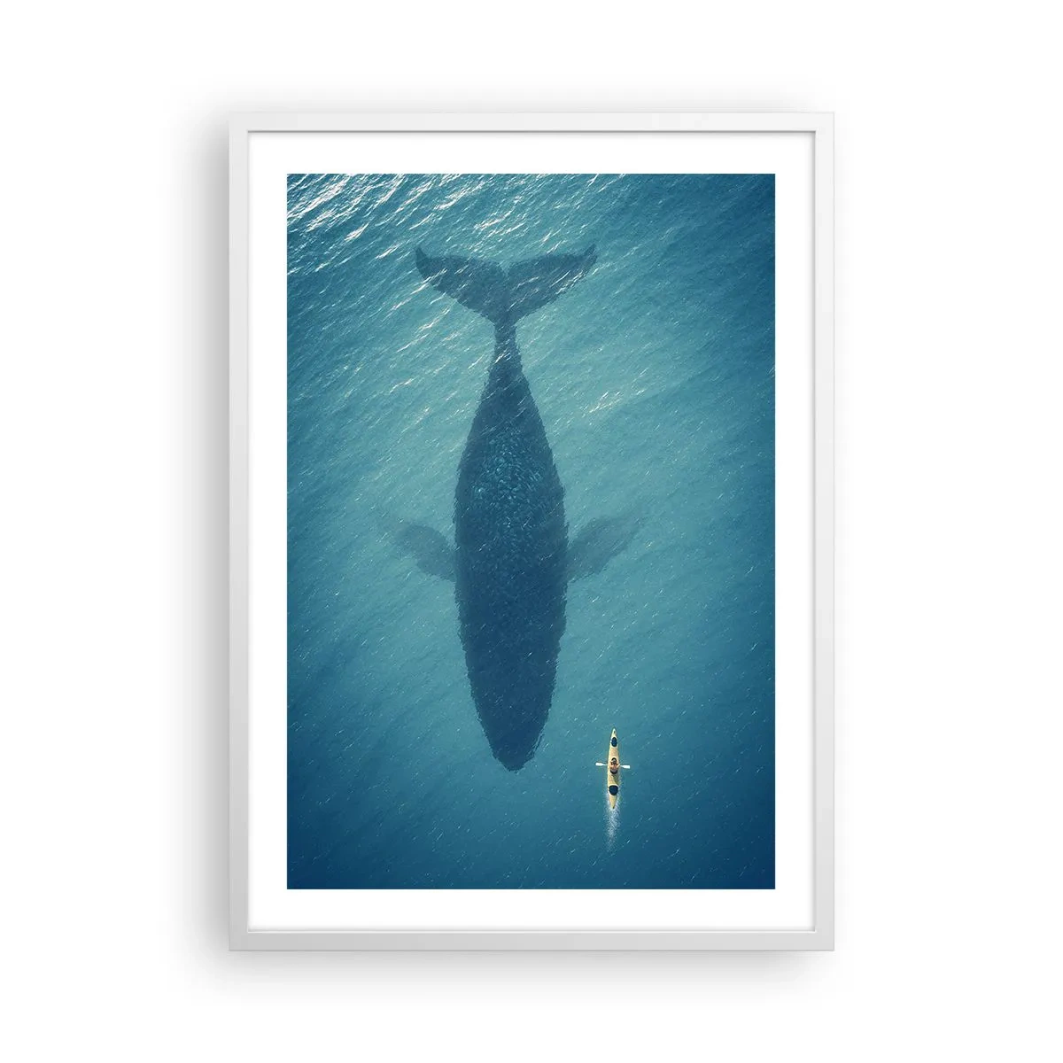 Affiche dans un cadre blanc - Poster - Rencontre sur l'océan - 50x70 cm