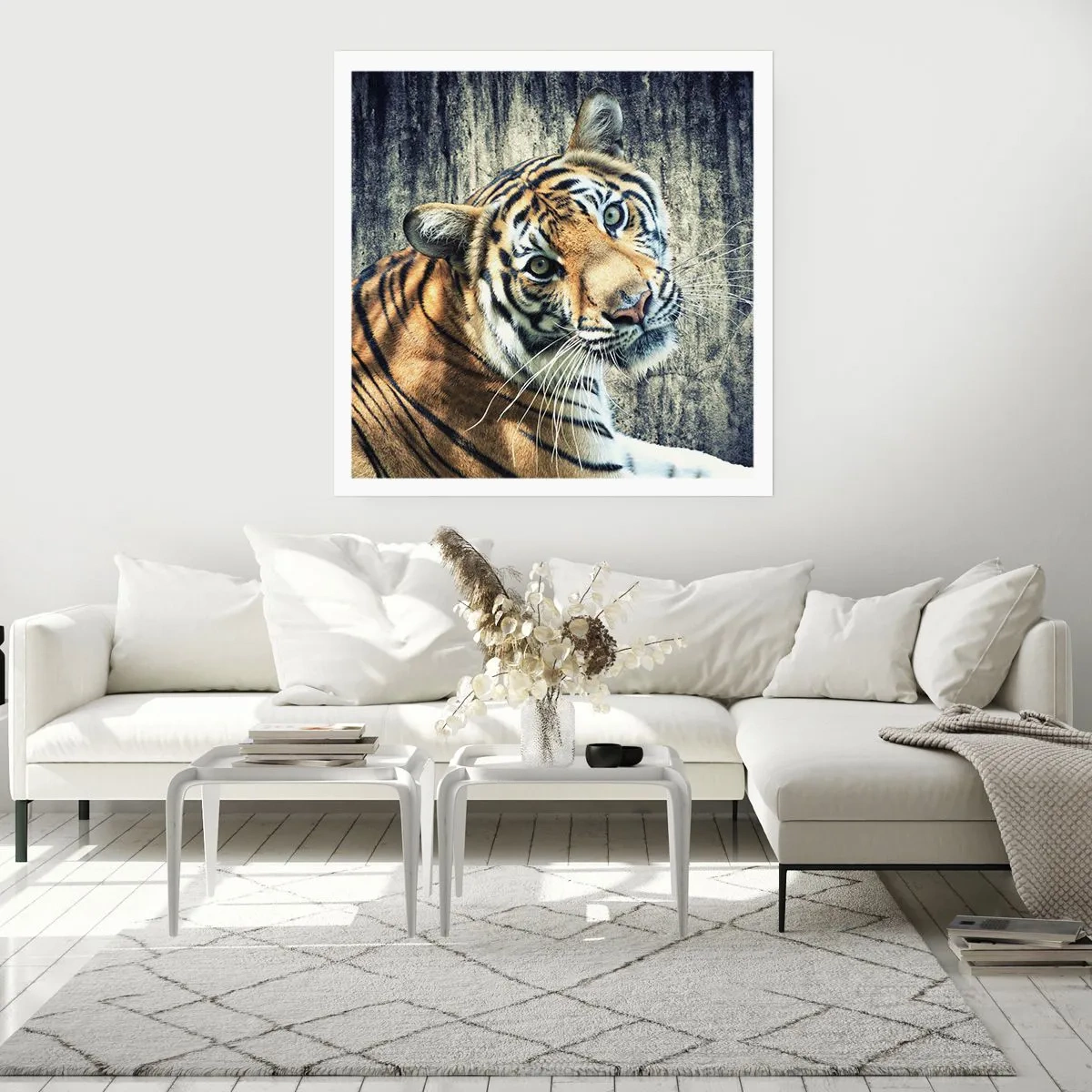 Affiche - Poster - Portrait dans les flots de lumière - 40x40 cm