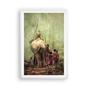 Affiche dans un cadre blanc - Poster - Nouveau livre de la jungle - 61x91 cm