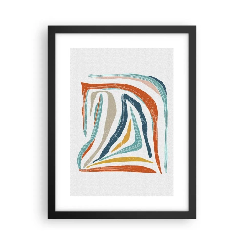 Affiche dans un cadre noir - Poster - Abstraction avec un sourire amical - 30x40 cm