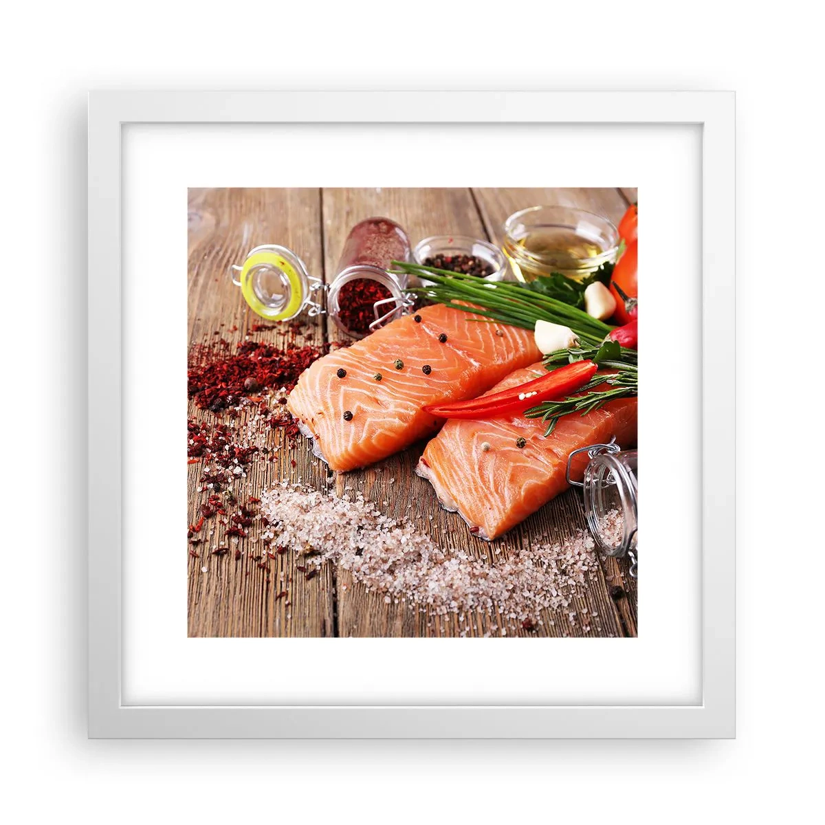 Affiche dans un cadre blanc - Poster - Aventure norvégienne dans la cuisine - 30x30 cm