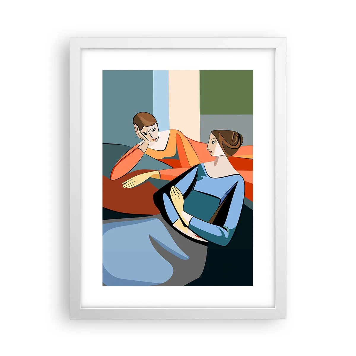 Affiche dans un cadre blanc - Poster - Un moment de confiance - 30x40 cm