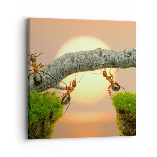 Impression sur toile - Image sur toile - La joie, travaille d'équipe - 40x40 cm