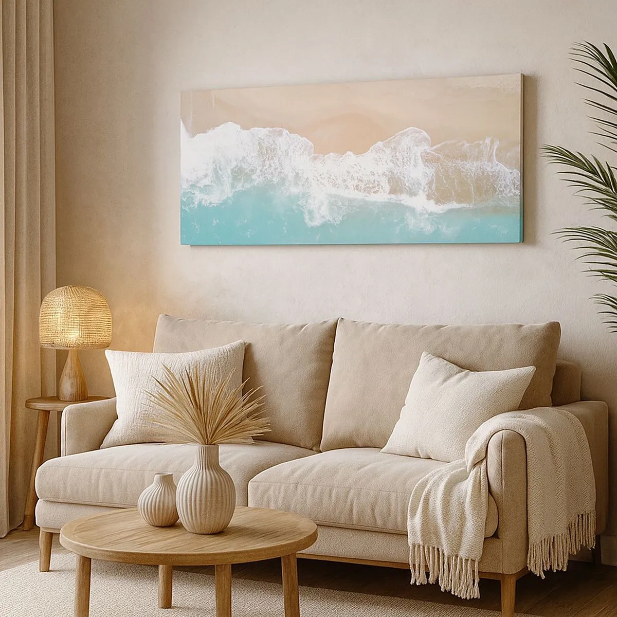 Impression sur toile - Image sur toile - Caresse de l'océan - 100x40 cm