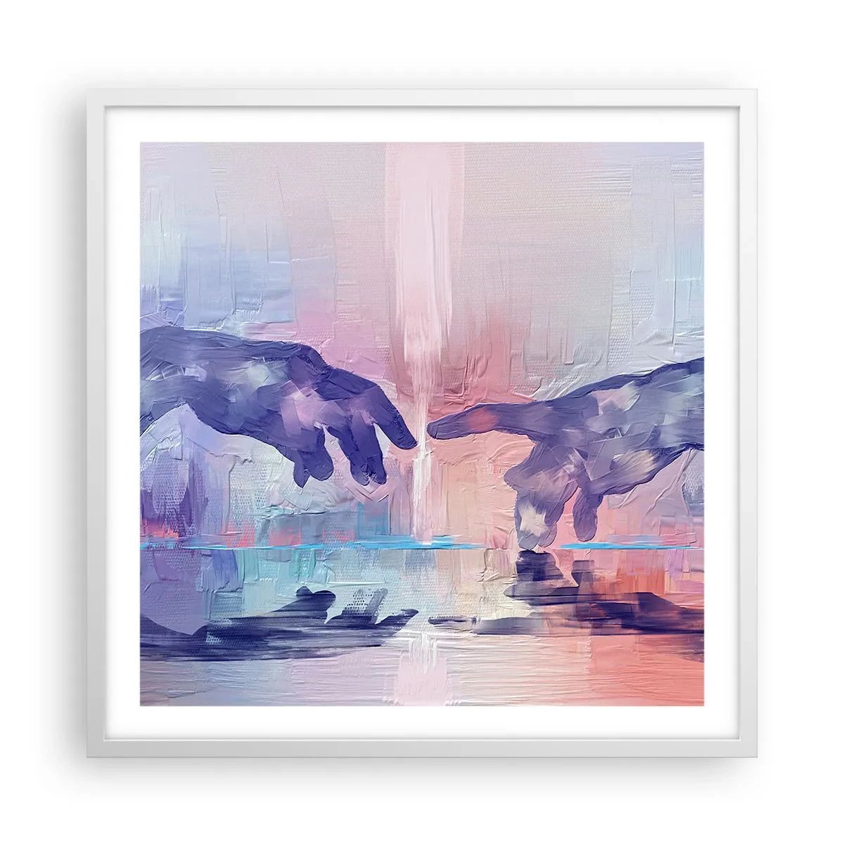 Affiche dans un cadre blanc - Poster - Divine étincelle de vie - 60x60 cm