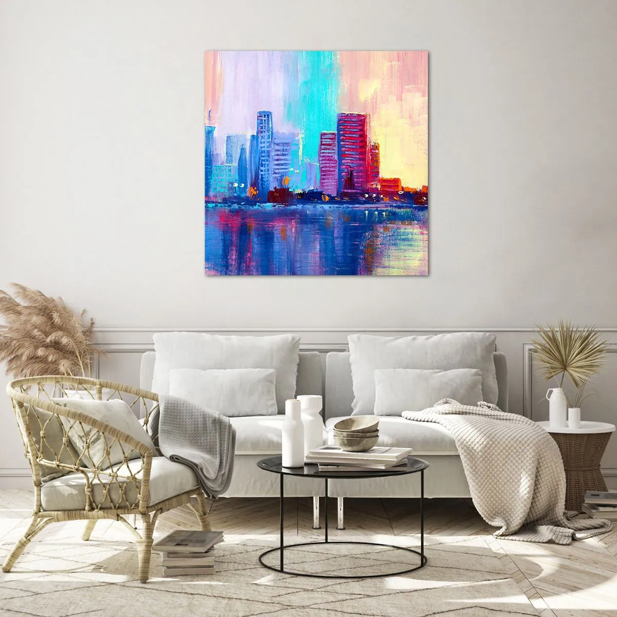 Impression sur verre - Image sur verre - Baigné de couleurs - 50x50 cm