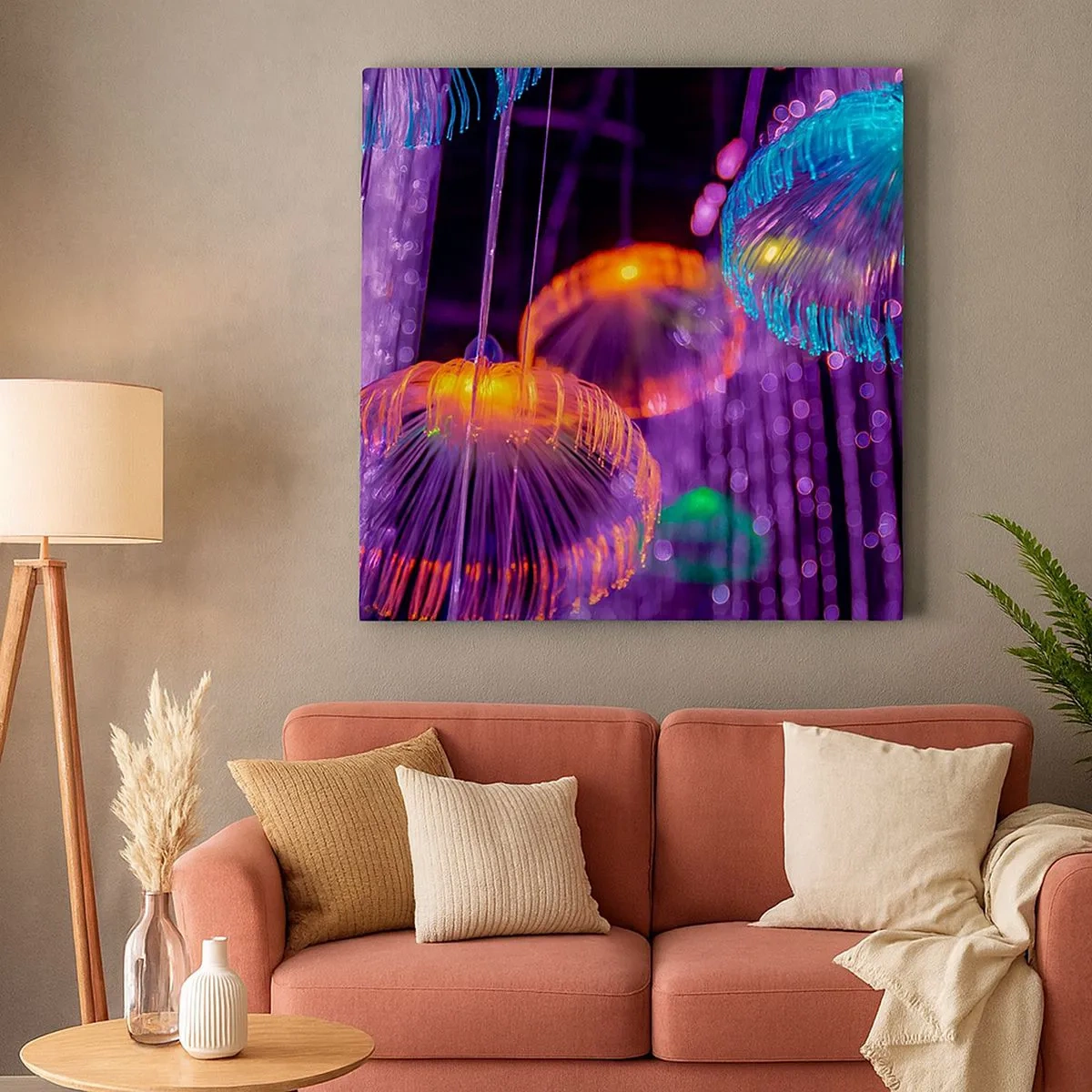 Impression sur toile - Image sur toile - Fontaine lumineuse - 30x30 cm