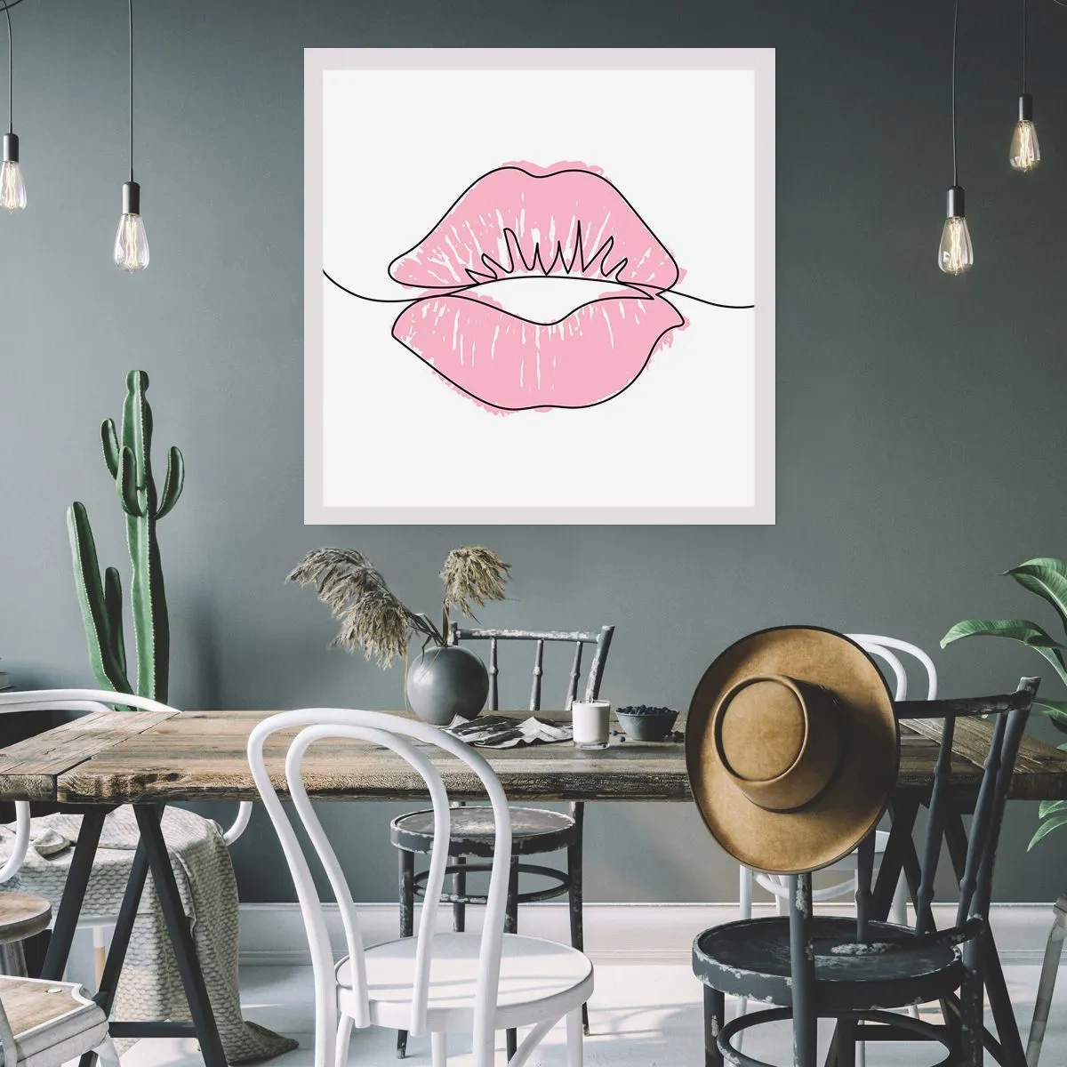 Affiche - Poster - Prêt à l'embrassade? - 40x40 cm