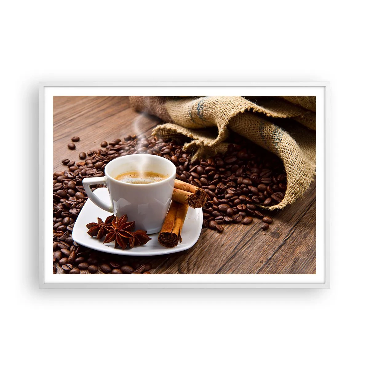 Affiche dans un cadre blanc - Poster - Saveur et arôme épicés - 100x70 cm