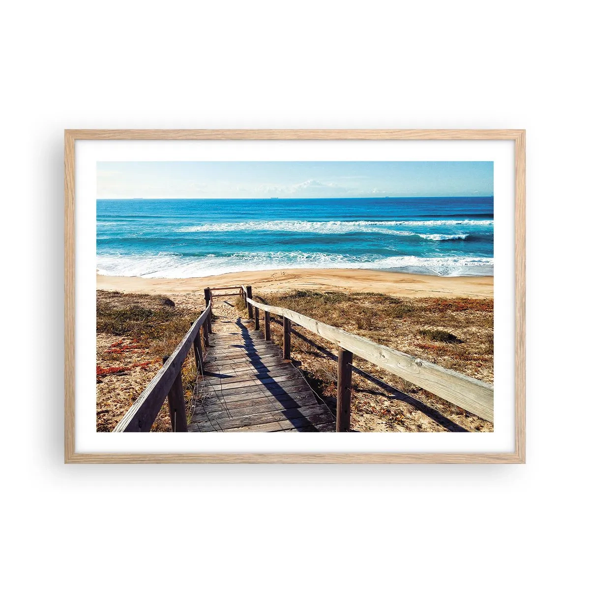 Affiche dans un chêne clair - Poster - Cours! - 70x50 cm