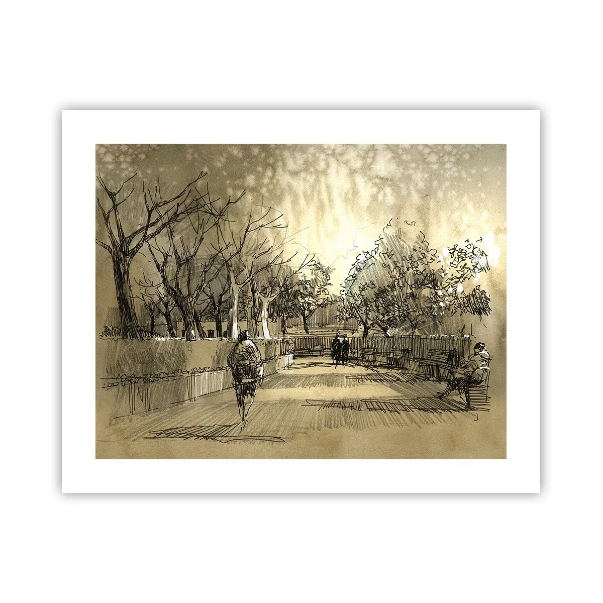 Affiche - Poster - Un moment arrêté avec une plume - 50x40 cm