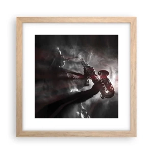 Affiche dans un chêne clair - Poster - Dans les brumes du jazz - 30x30 cm