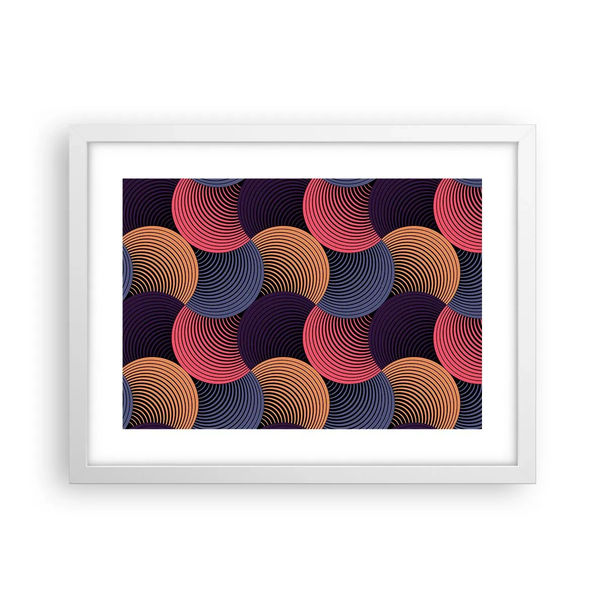 Affiche dans un cadre blanc - Poster - Dans un rythme circulaire - 40x30 cm