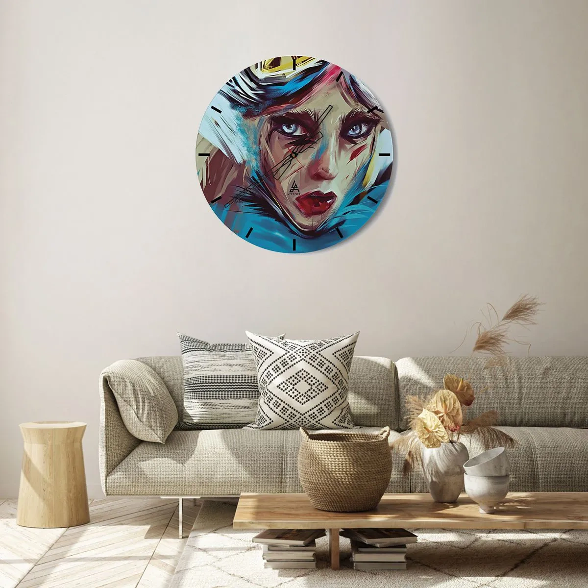 Horloge murale - Pendule murale - Guerrière errante - 40x40 cm