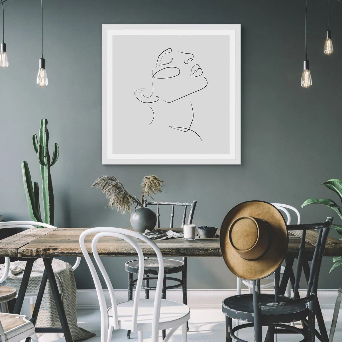 Affiche dans un cadre blanc - Poster - Méandre du rêve - 60x60 cm