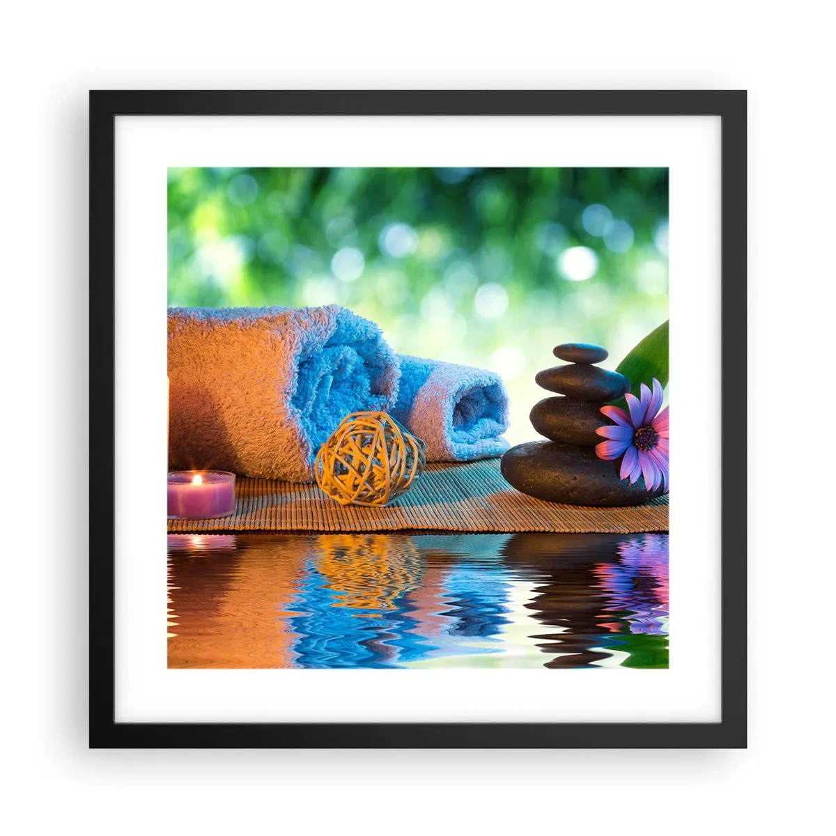 Affiche dans un cadre noir - Poster - Temps pour le corps - 40x40 cm