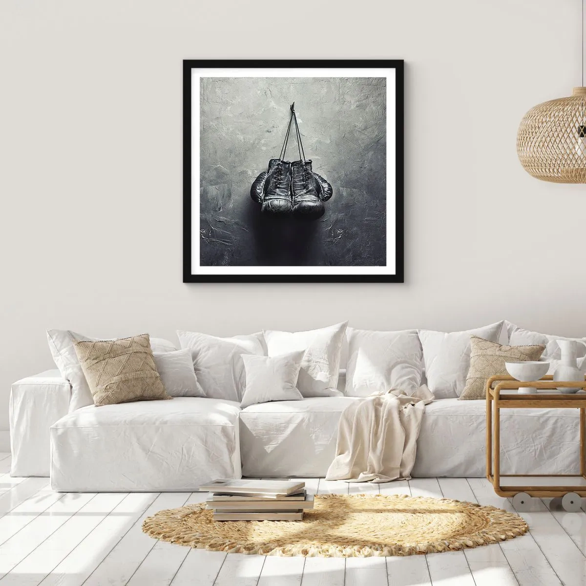 Affiche dans un cadre noir - Poster - Un temps pour se battre et un temps pour la paix - 30x30 cm
