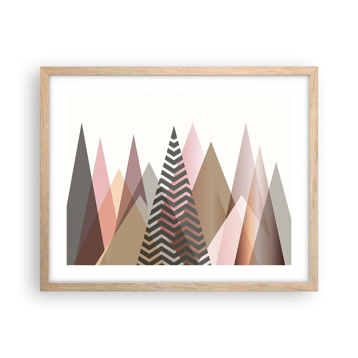 Affiche dans un chêne clair - Poster - Vue pyramidale - 50x40 cm