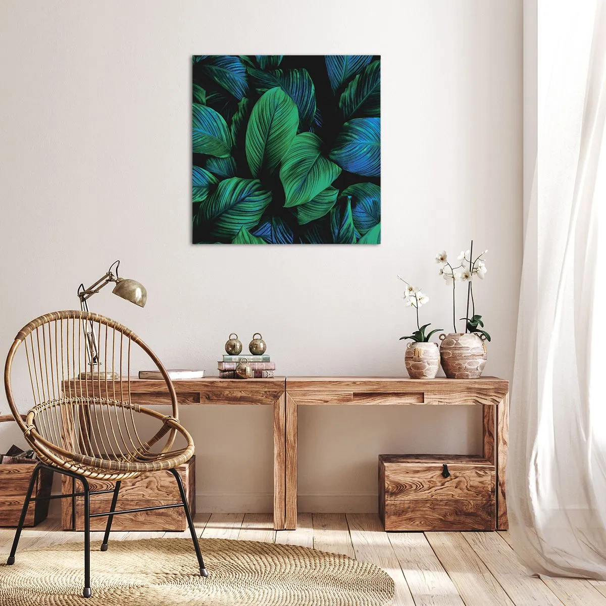 Impression sur toile - Image sur toile - Dans la foule verte - 50x50 cm