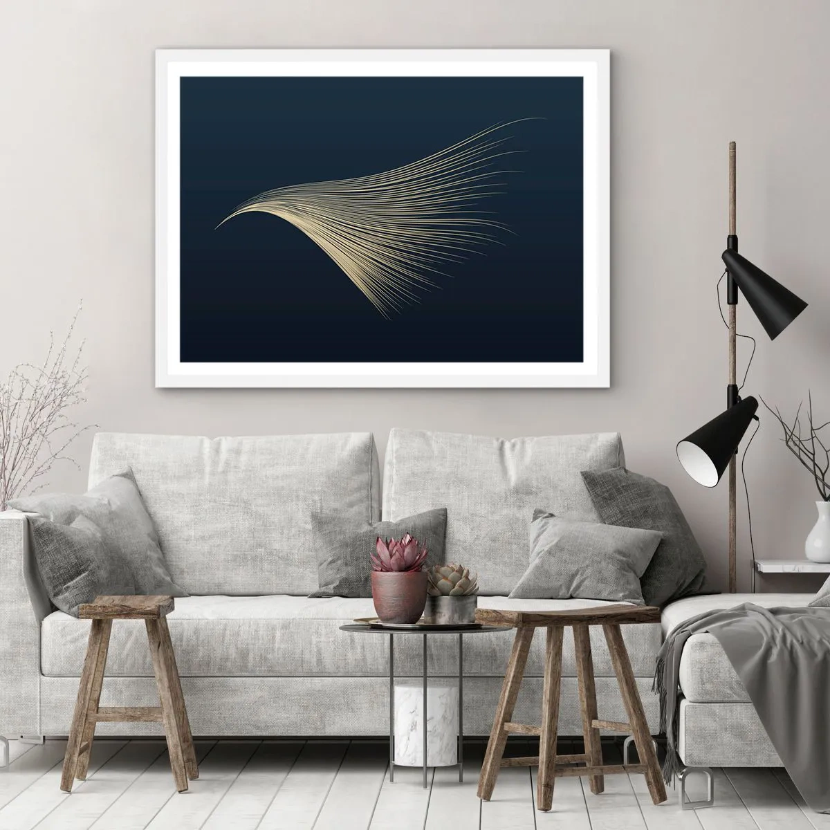 Affiche dans un cadre blanc - Poster - Comme les cheveux d'un ange - 100x70 cm