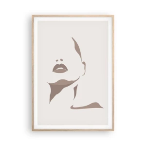 Affiche dans un chêne clair - Poster - Fait de lumière et d'ombre - 70x100 cm