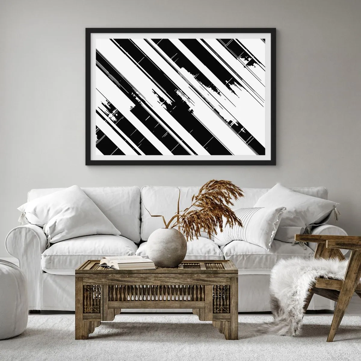 Affiche dans un cadre noir - Poster - Une composition intense et dynamique - 40x30 cm