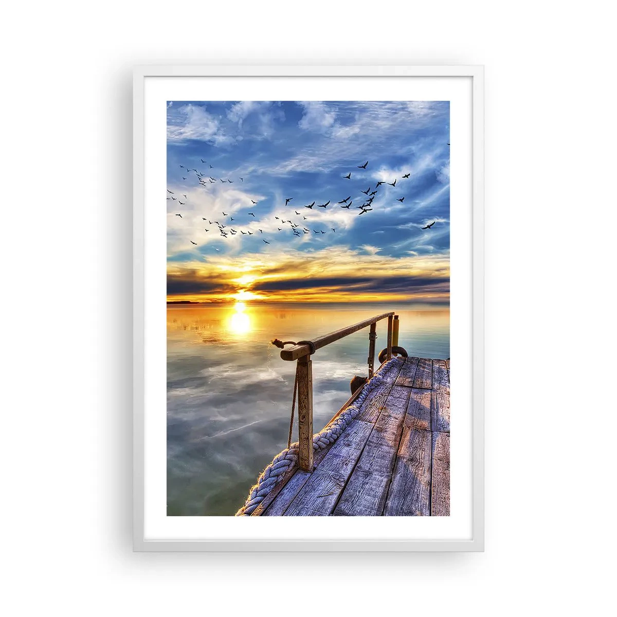 Affiche dans un cadre blanc - Poster - Le vent se repose - 50x70 cm