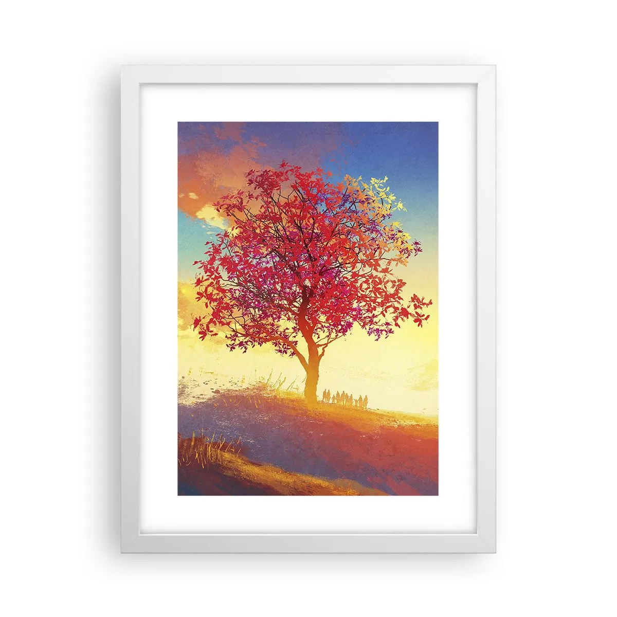 Affiche dans un cadre blanc - Poster - Pèlerin à destination - 30x40 cm