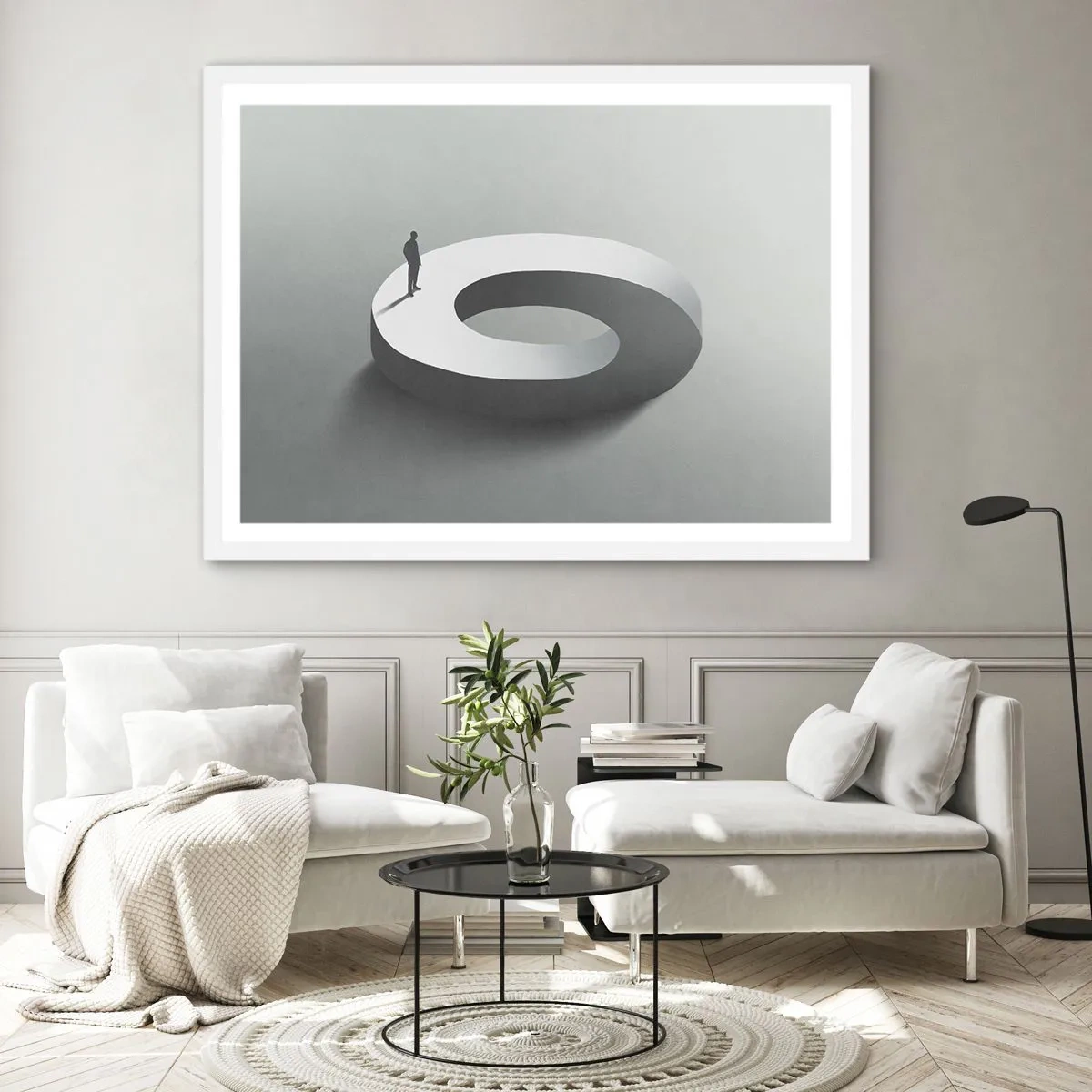 Affiche dans un cadre blanc - Poster - Et sois intelligent ici - 50x40 cm