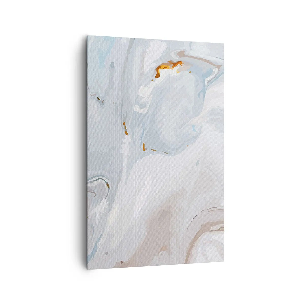 Impression sur toile - Image sur toile - Vagues abstraites dans des tons de bleu et de blanc - 80x120cm - Blanc surélevé - Décoration murale moderne pour le salon et la chambre ARTTOR