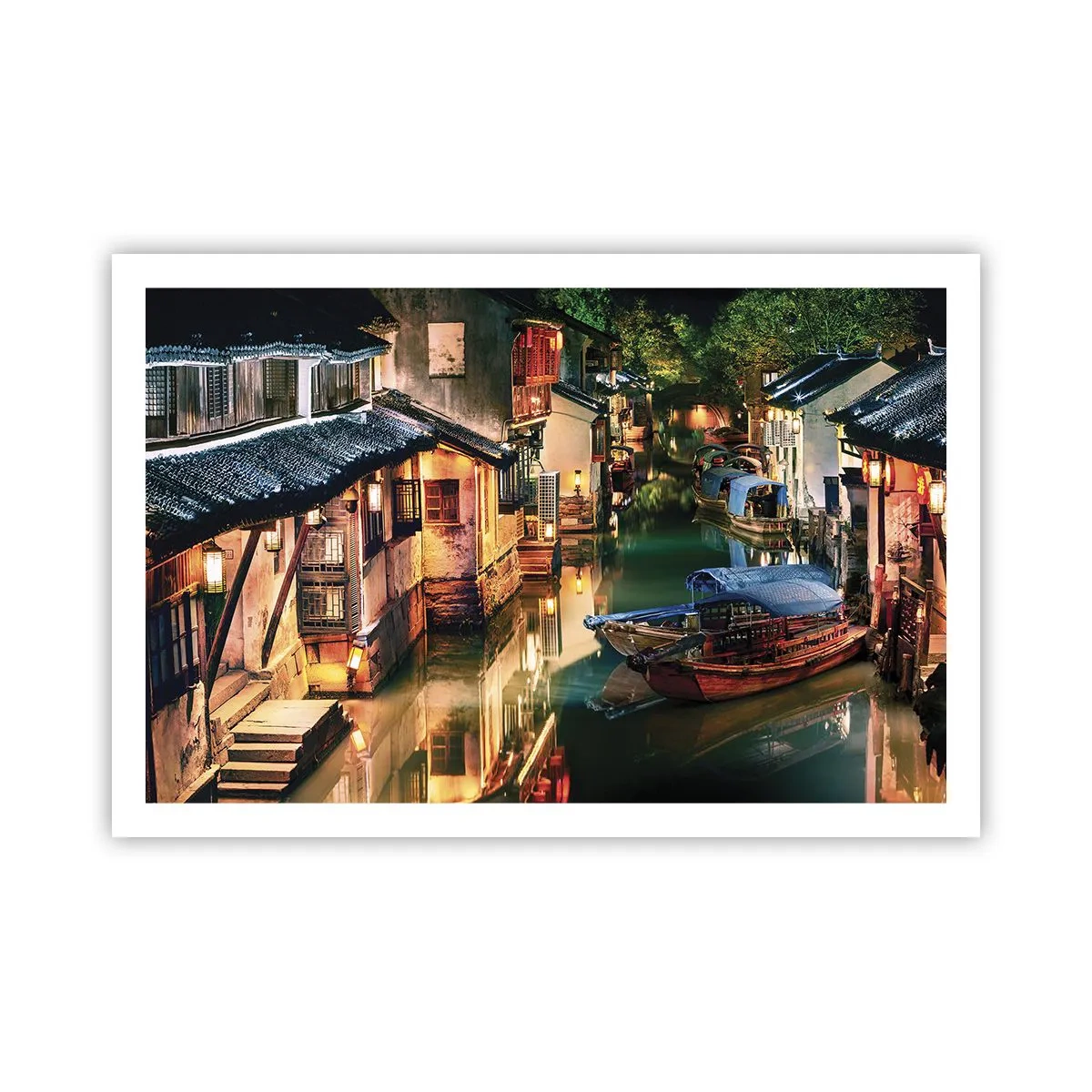 Affiche - Poster - Soirée dans une rue chinoise - 91x61 cm