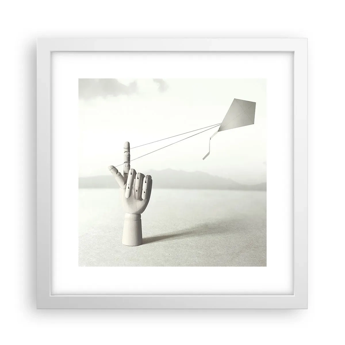 Affiche dans un cadre blanc - Poster - Épreuve de force - 30x30 cm