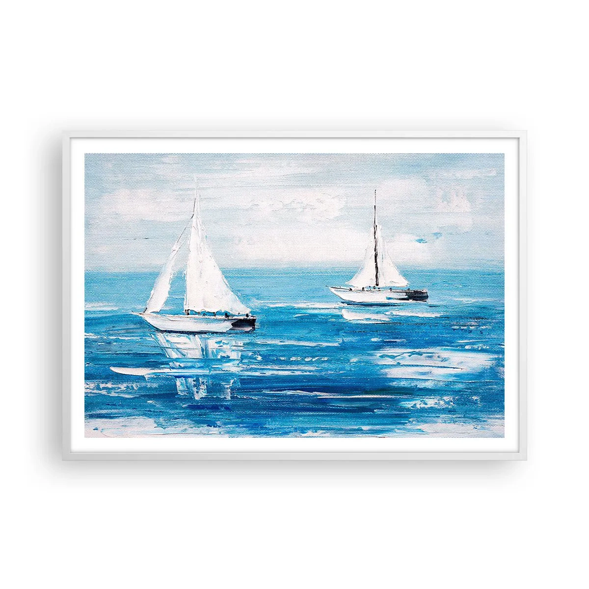 Affiche dans un cadre blanc - Poster - Avec un ami à mes côtés - 100x70 cm