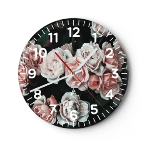 Horloge murale - Pendule murale - Ensemble de rose - 30x30 cm